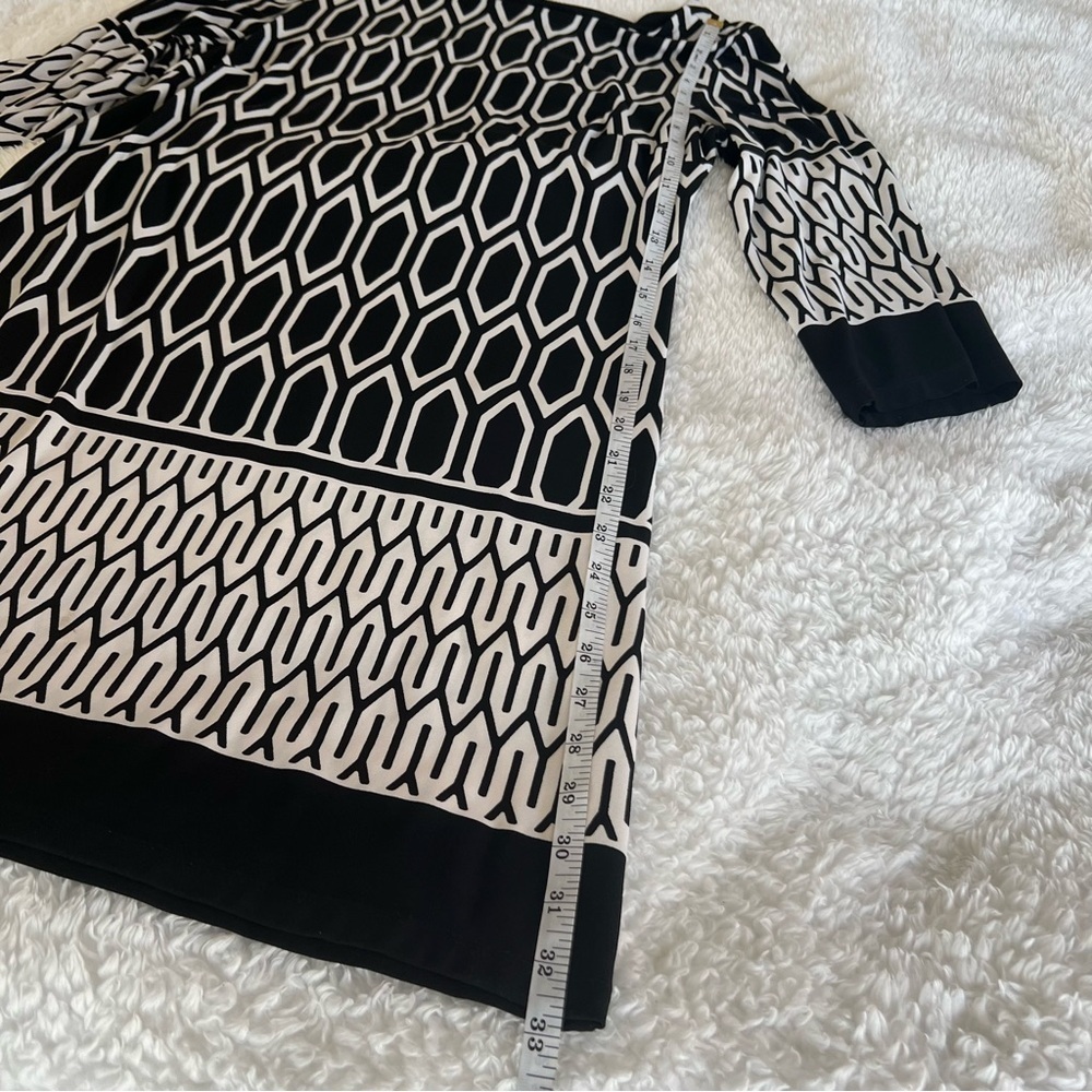 Enfocus Studio Black & White Geometric Mini Dress SZ 10 - Picture 5 of 6